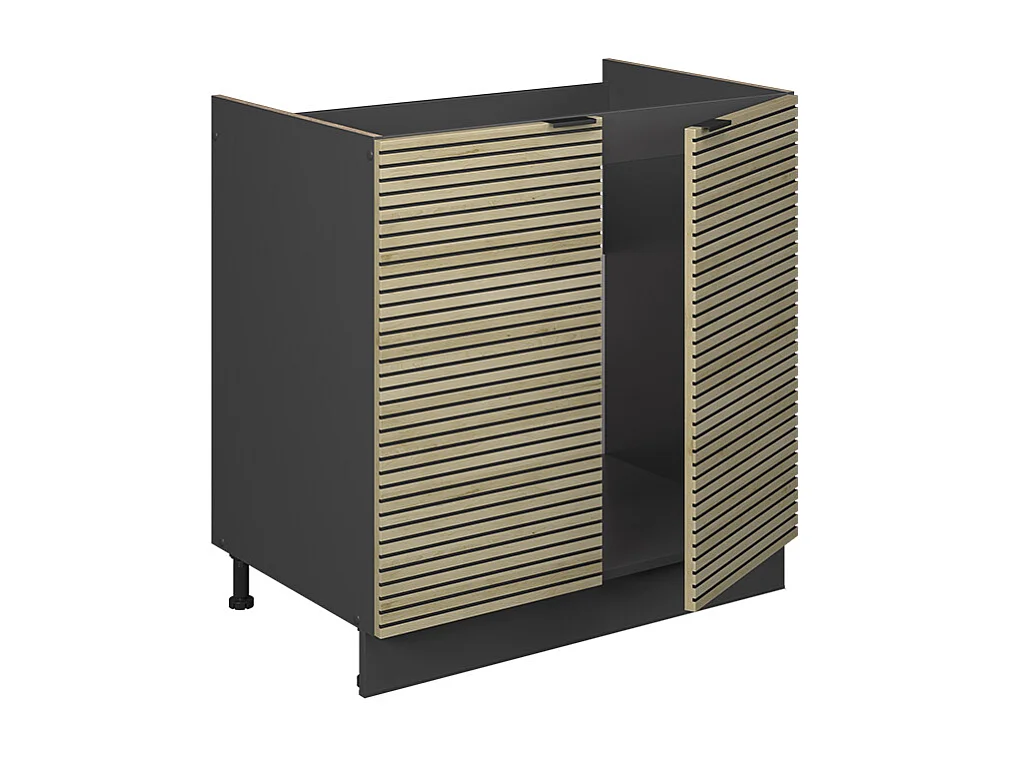 Meuble bas sous-évier panneau en chêne 80x51.6x82 fame-line