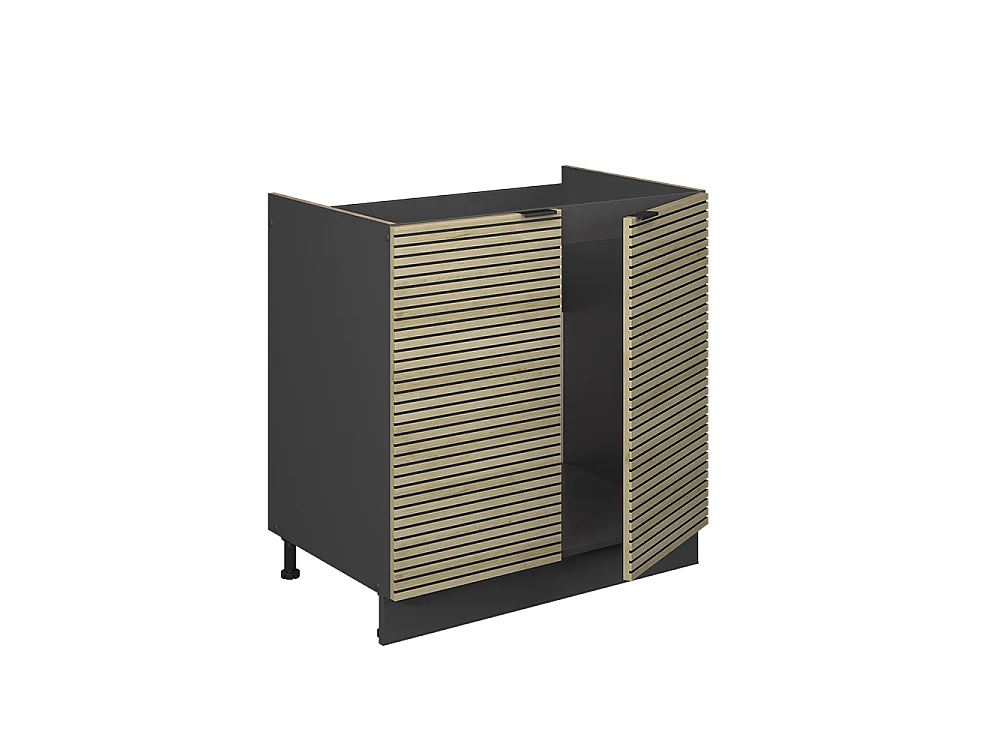 Meuble bas sous-évier panneau en chêne 80x51.6x82 fame-line