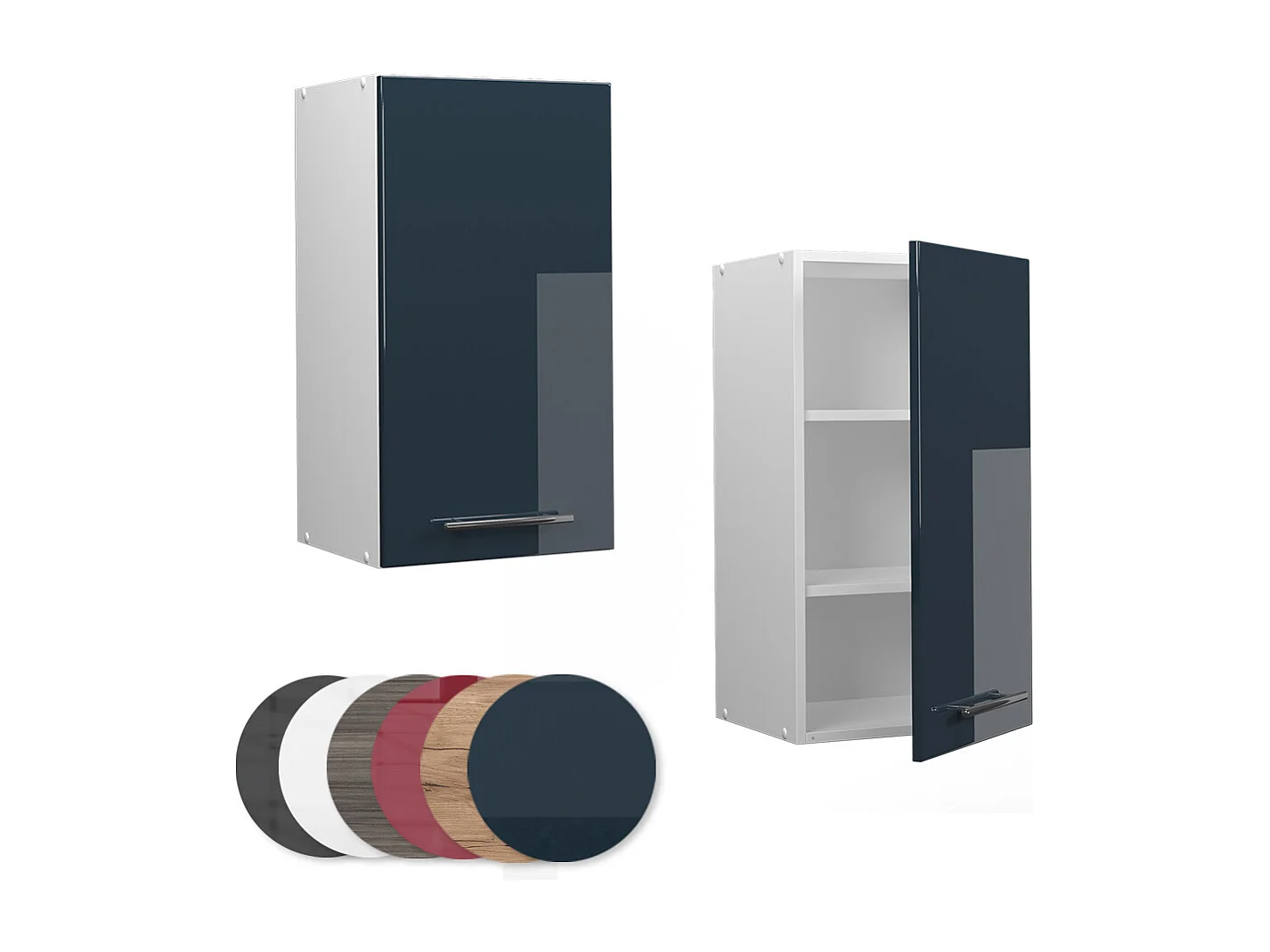 Armario colgante azul oscuro alto brillo 40x34.1x72 fame-line