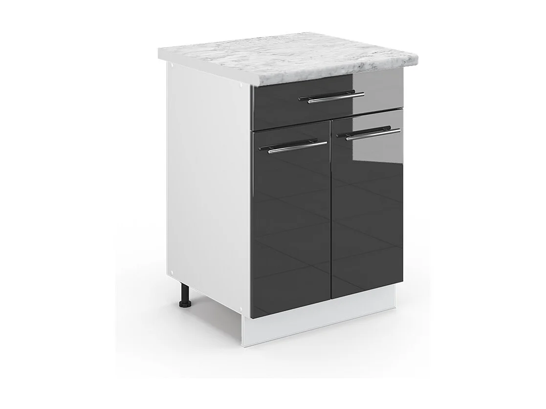 Mobiletto base per cucina antracite lucido 60x60x82 fame-line