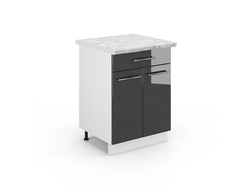 Mobiletto base per cucina antracite lucido 60x60x82 fame-line