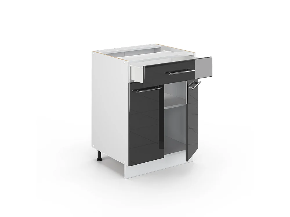 Mobiletto base per cucina antracite lucido 60x60x82 fame-line