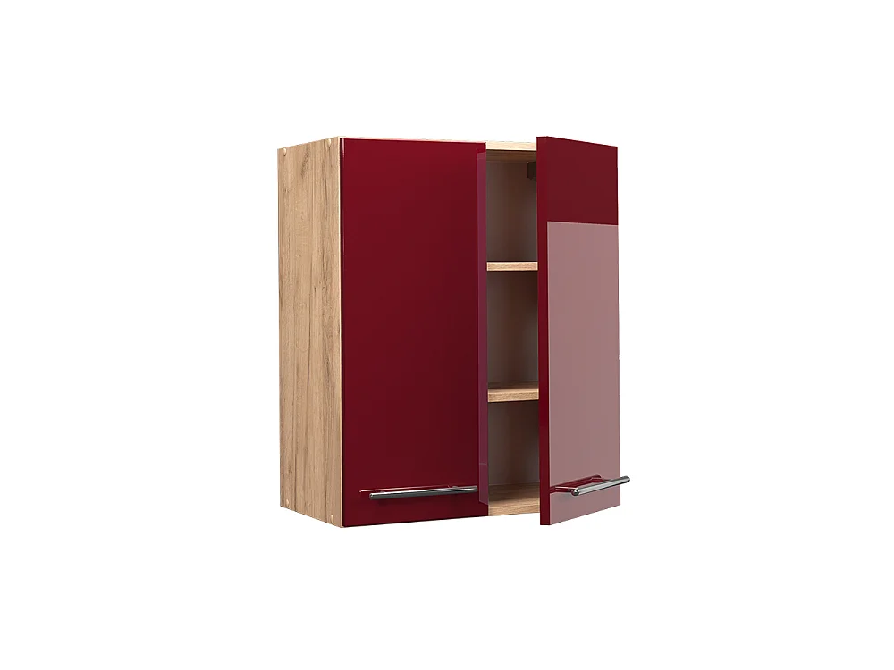 Elément haut de cuisine rouge bordeaux haute brillance 60x34.1x72 fame-line