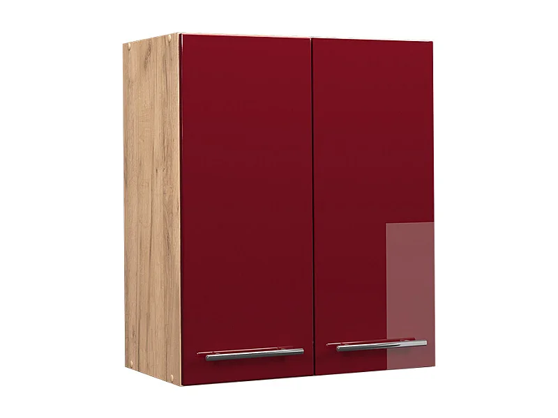 Elément haut de cuisine rouge bordeaux haute brillance 60x34.1x72 fame-line