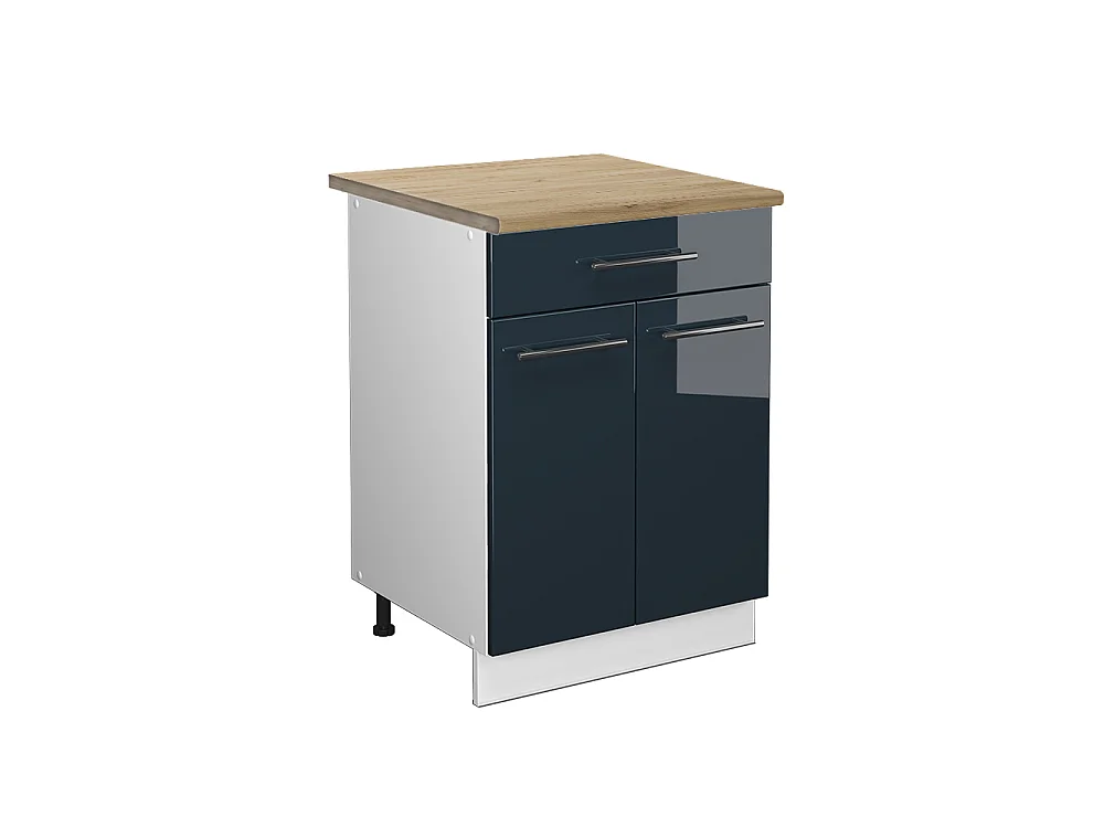 Meuble cuisine bleu foncé brillant 60x60x82 fame-line