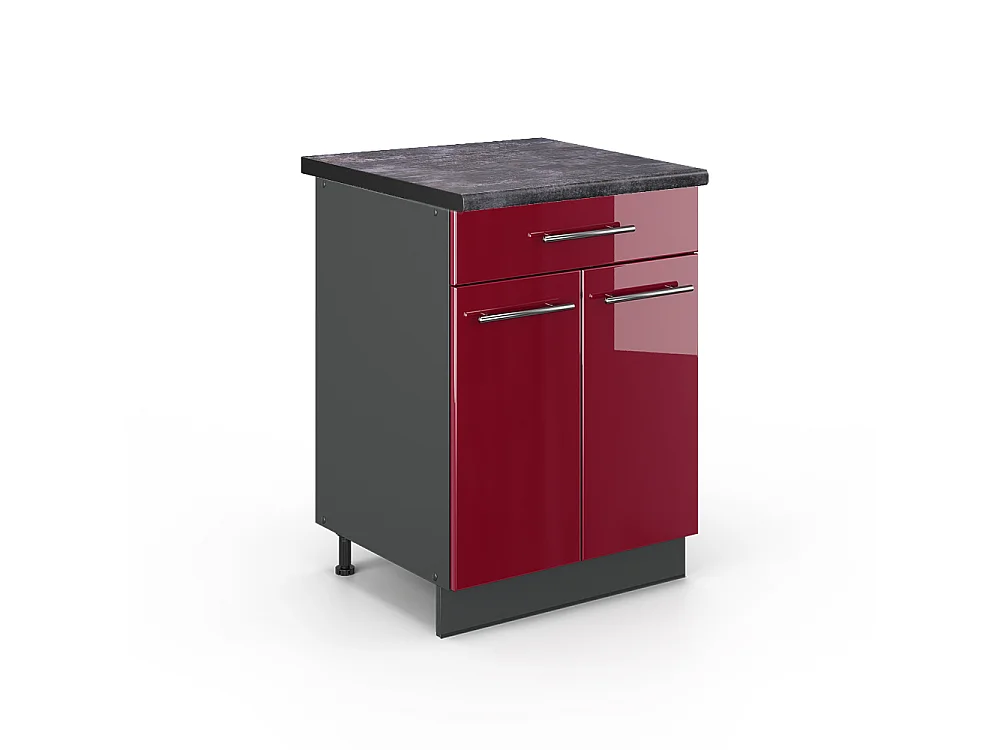 Küchenunterschrank bordeaux hochglanz 60x60x82 fame-line