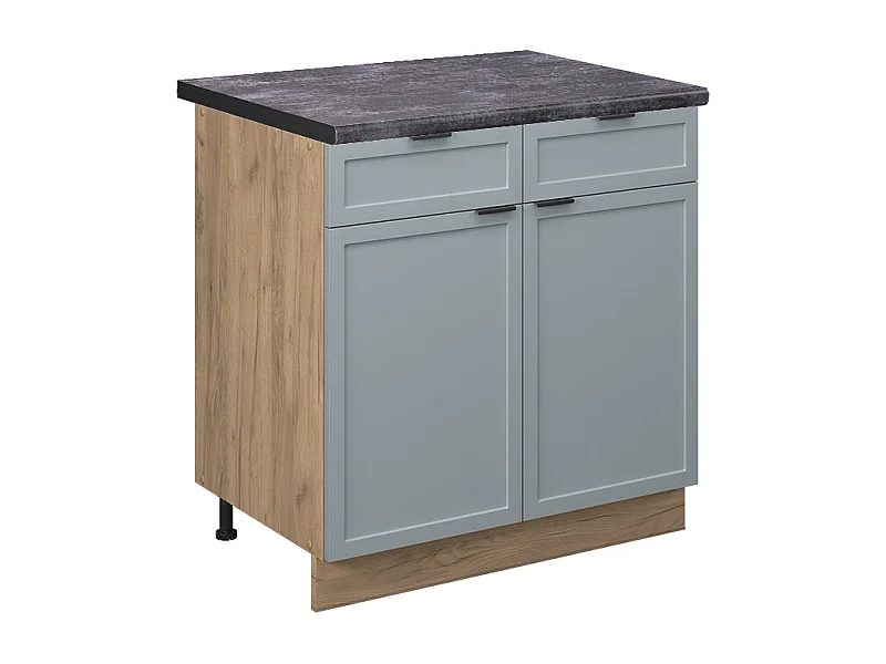 Szafka dolna do kuchni jasnoniebiesko-szary 80x60x82 fame-line