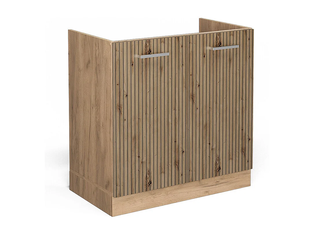 Armario bajo para fregadero roble artesanal 80x46x81.6 r-line