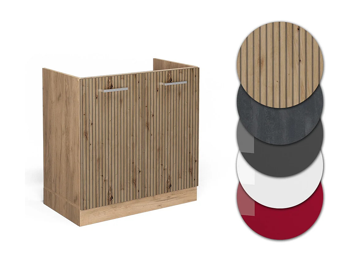 Meuble bas sous-évier chêne artisan 80x46x81.6 r-line