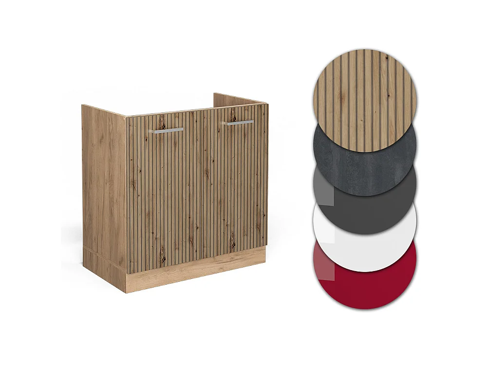 Meuble bas sous-évier chêne artisan 80x46x81.6 r-line