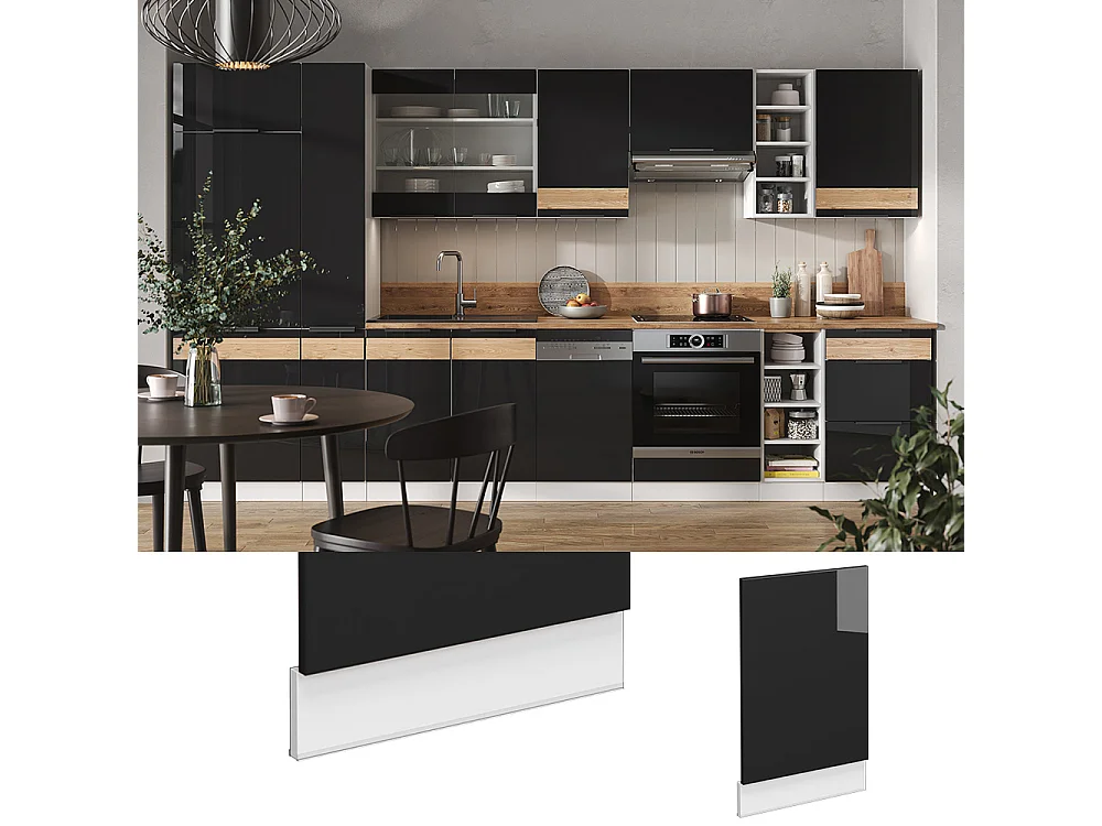 Façade chêne noir brillant 45x1.6x67.4 fame-line