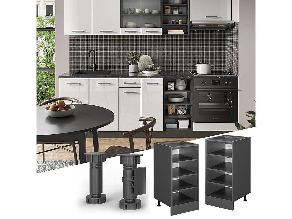 Estante de cocina antracita 40x44x81.6 r-line