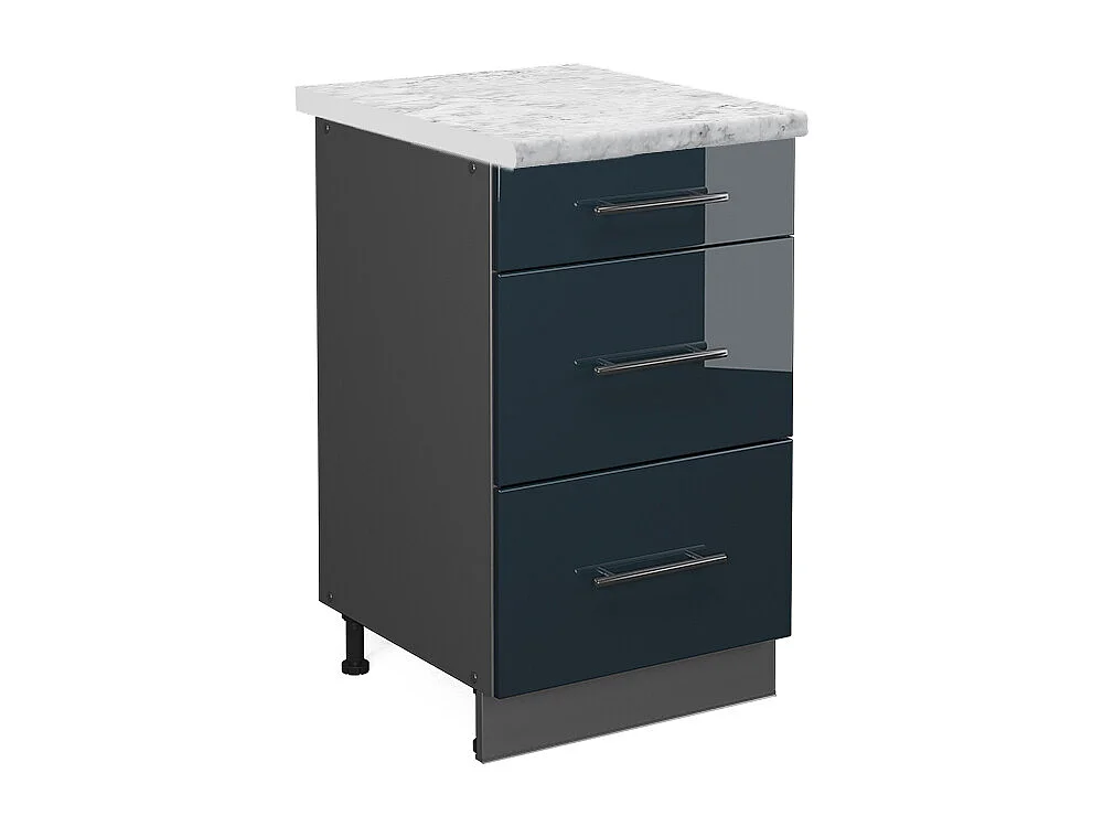 Meuble cuisine bleu foncé brillant 50x60x82 fame-line