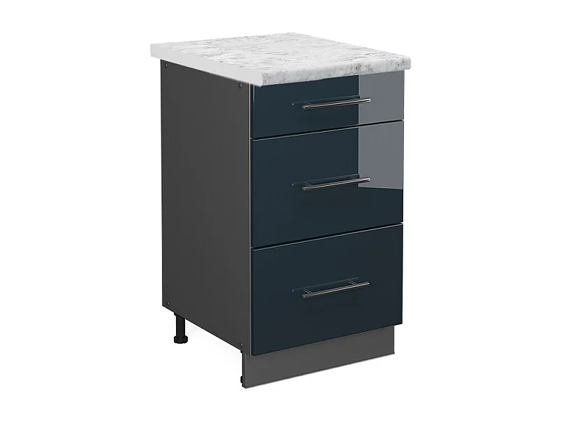 Meuble cuisine bleu foncé brillant 50x60x82 fame-line