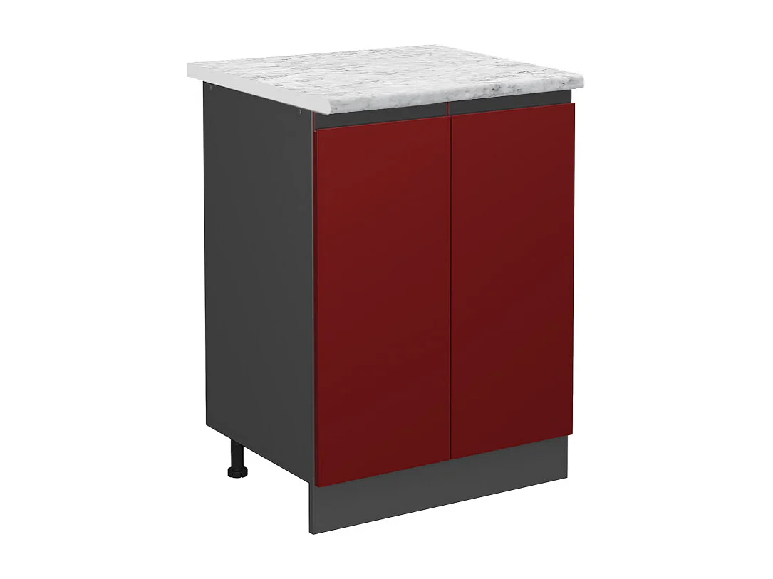 Meuble bas de cuisine rouge 60x46x81.6 r-line