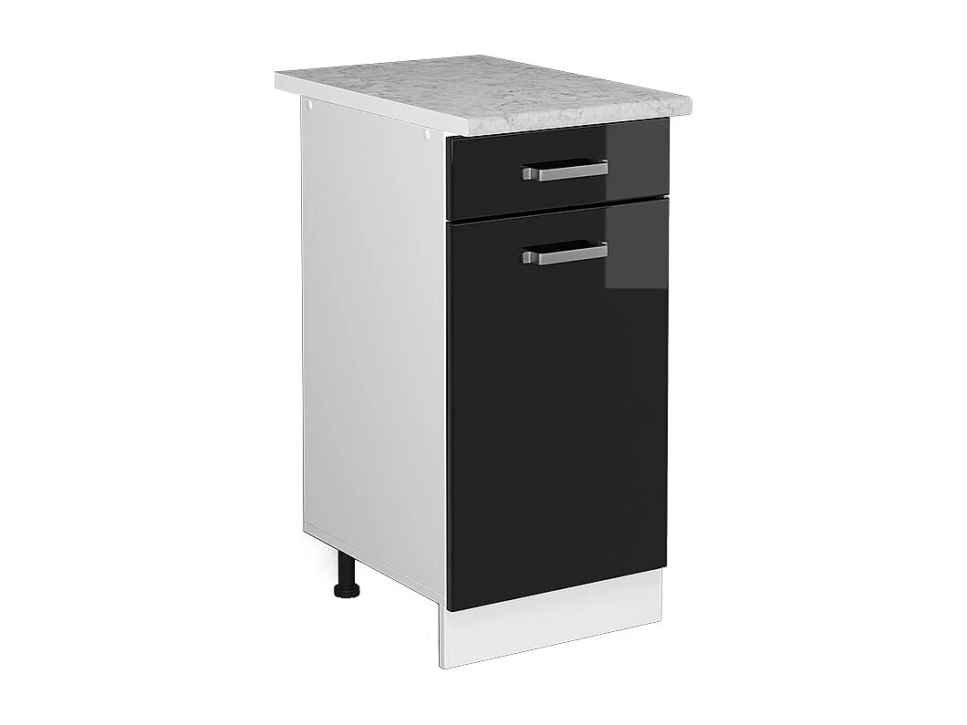 Mobiletto base per cucina nero lucido 40x60x81.6 r-line