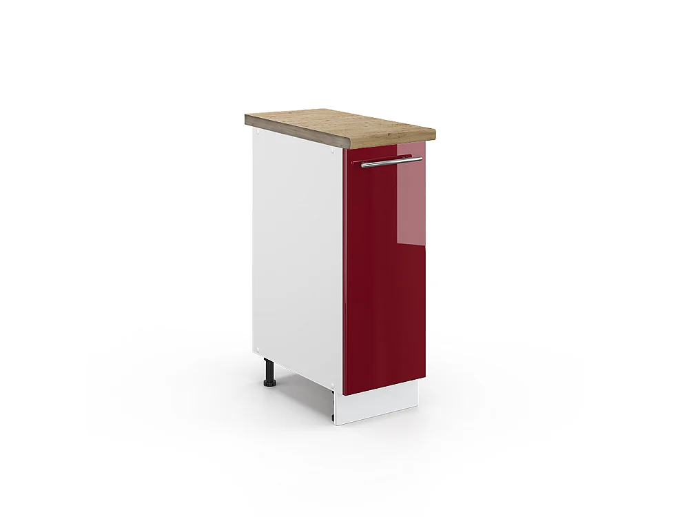 Meuble de cuisine rouge bordeaux haute brillance 30x60x82 fame-line