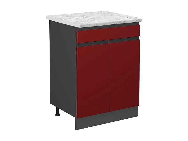 Mueble bajo de cocina rojo 60x60x81.6 r-line