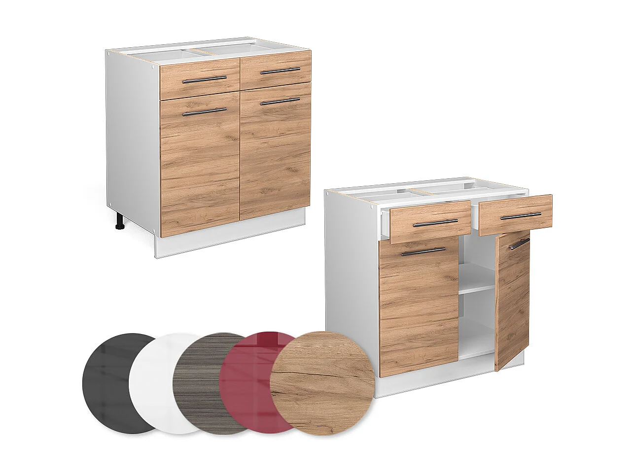 Meuble cuisine chêne de force doré 80x51.6x82 fame-line