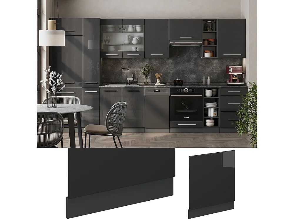 Panel frontal antracita alto brillo 60x1.6x67.4 fame-line