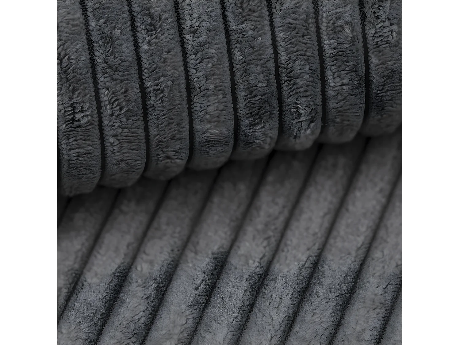 Canapé d'angle réversible et convertible 4 places avec coffre Isaac velours côtelé Gris