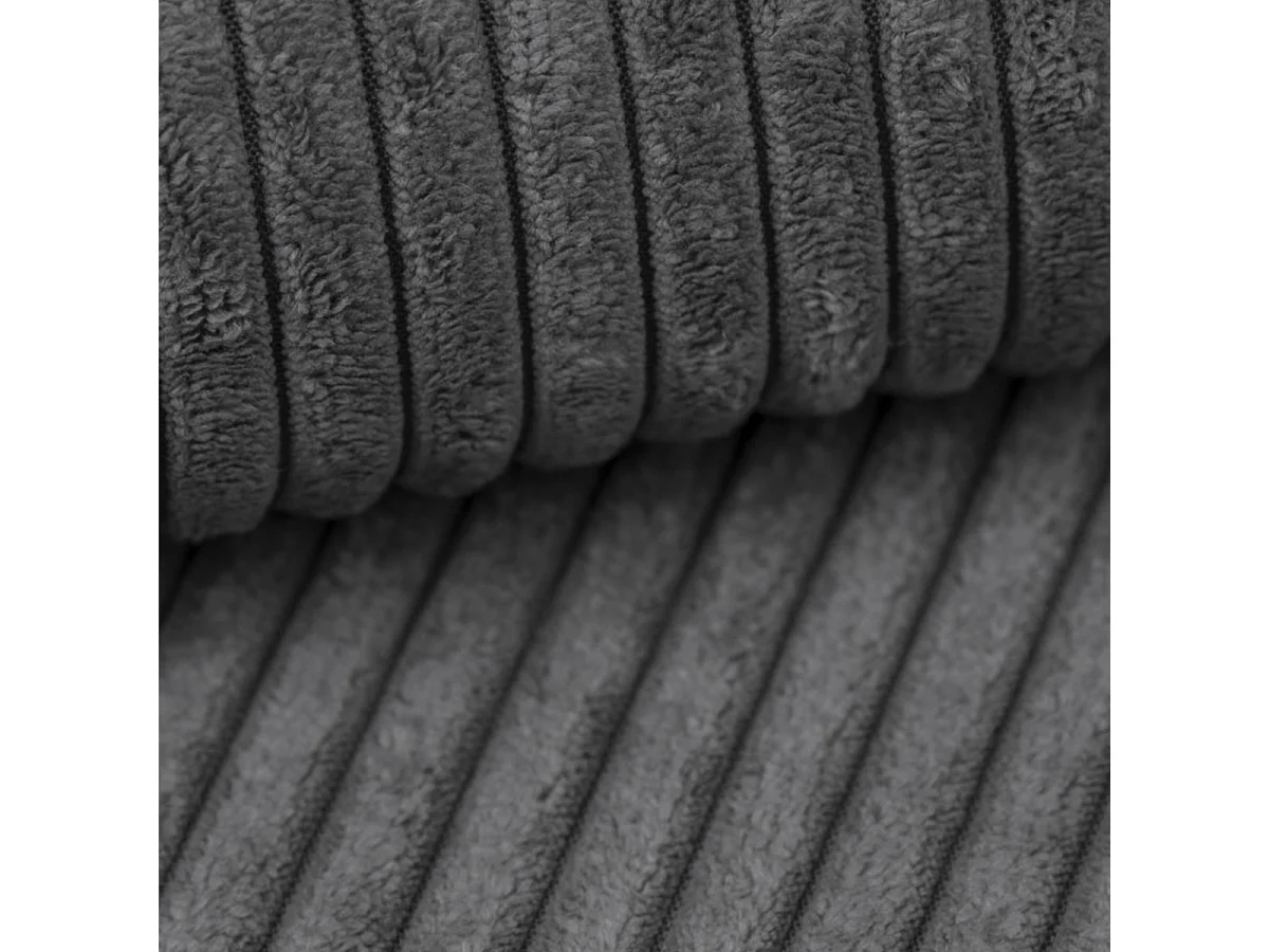 Canapé d'angle réversible et convertible 4 places avec coffre Isaac velours côtelé Gris