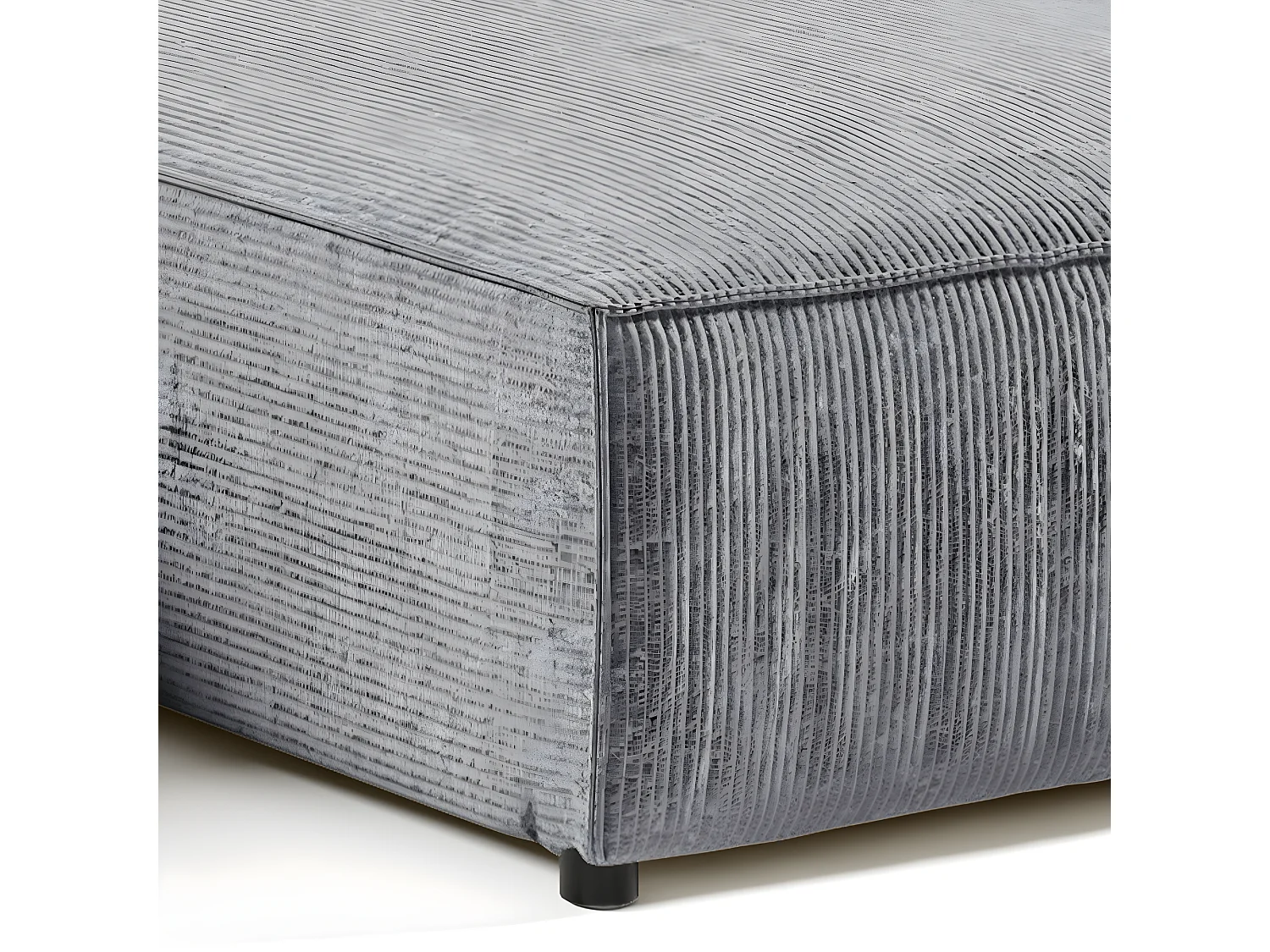 Canapé d'angle réversible et convertible 4 places avec coffre Isaac velours côtelé Gris