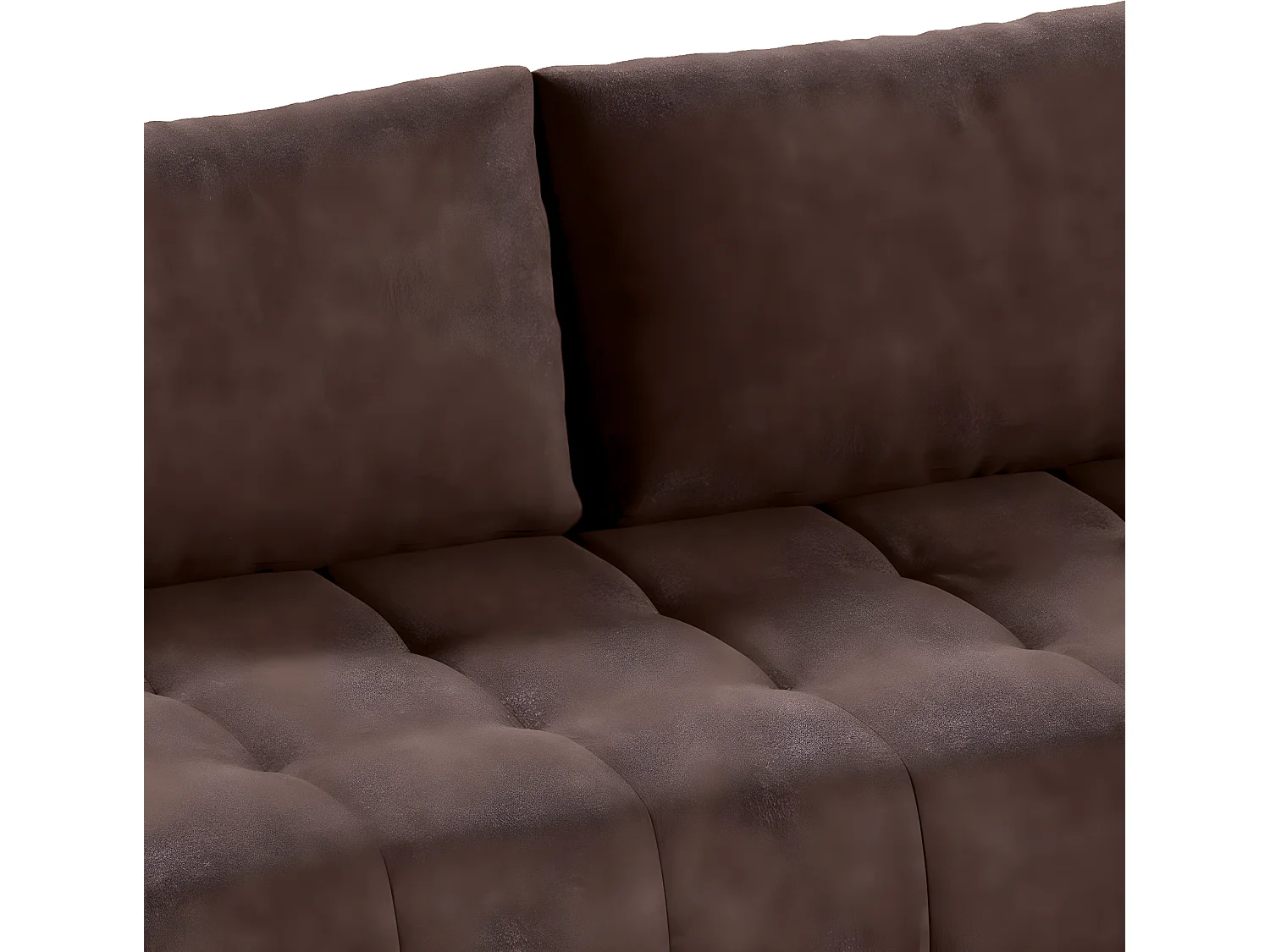 Canapé d'angle convertible droit 4 places avec coffre Jonas Marron