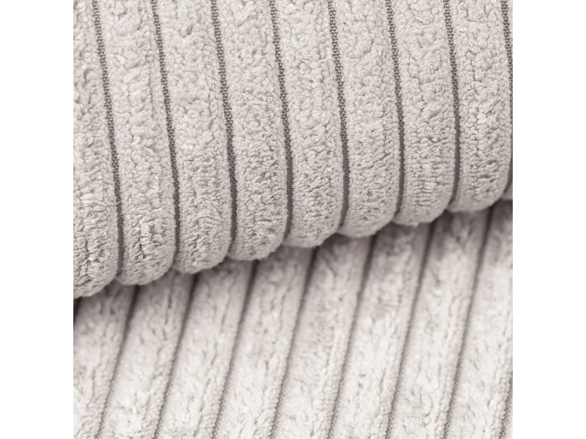 Canapé d'angle réversible et convertible 4 places avec coffre Isaac velours côtelé Blanc Cassé