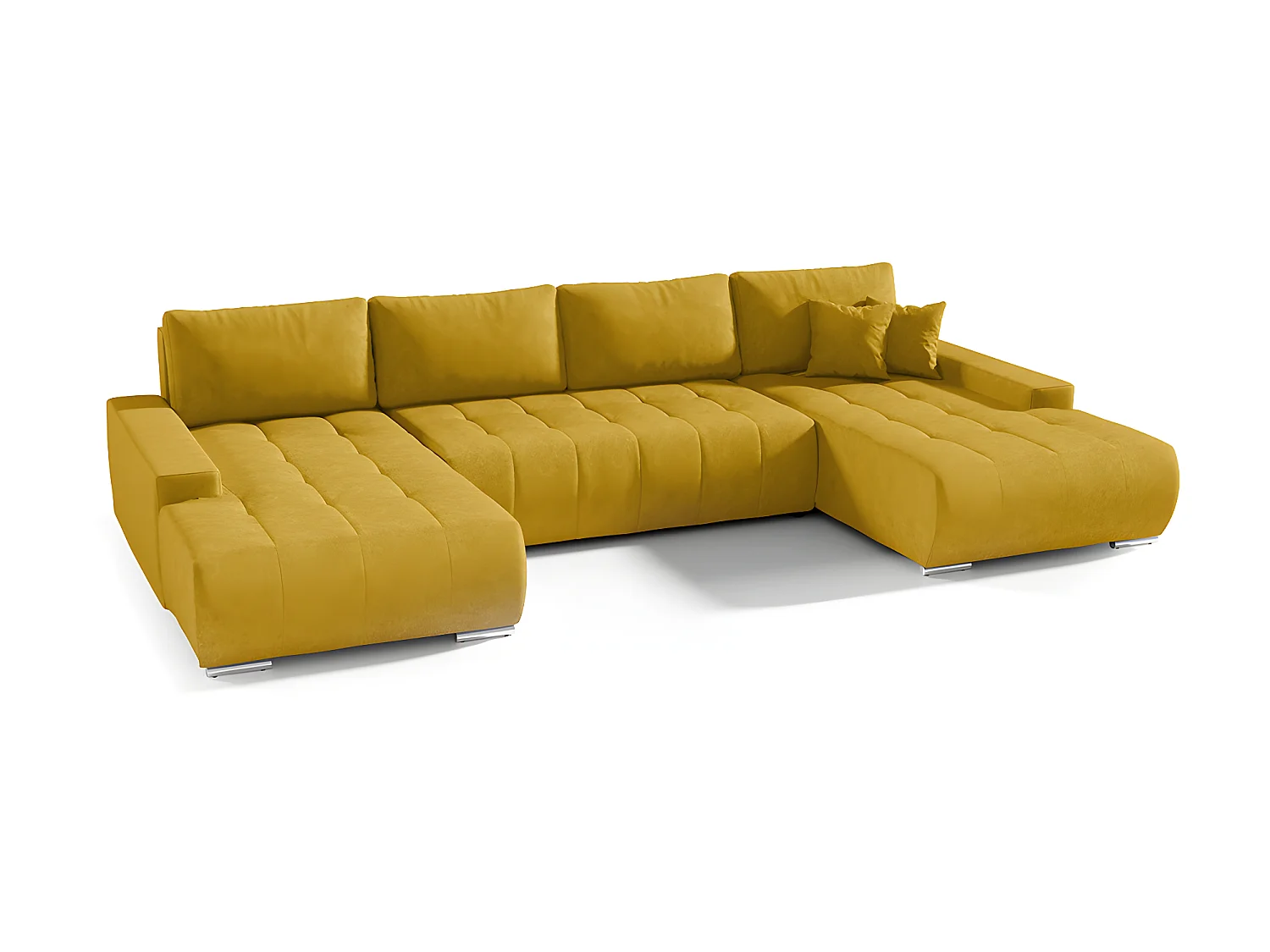 Canapé U 5 places convertible coffre Jonas Jaune