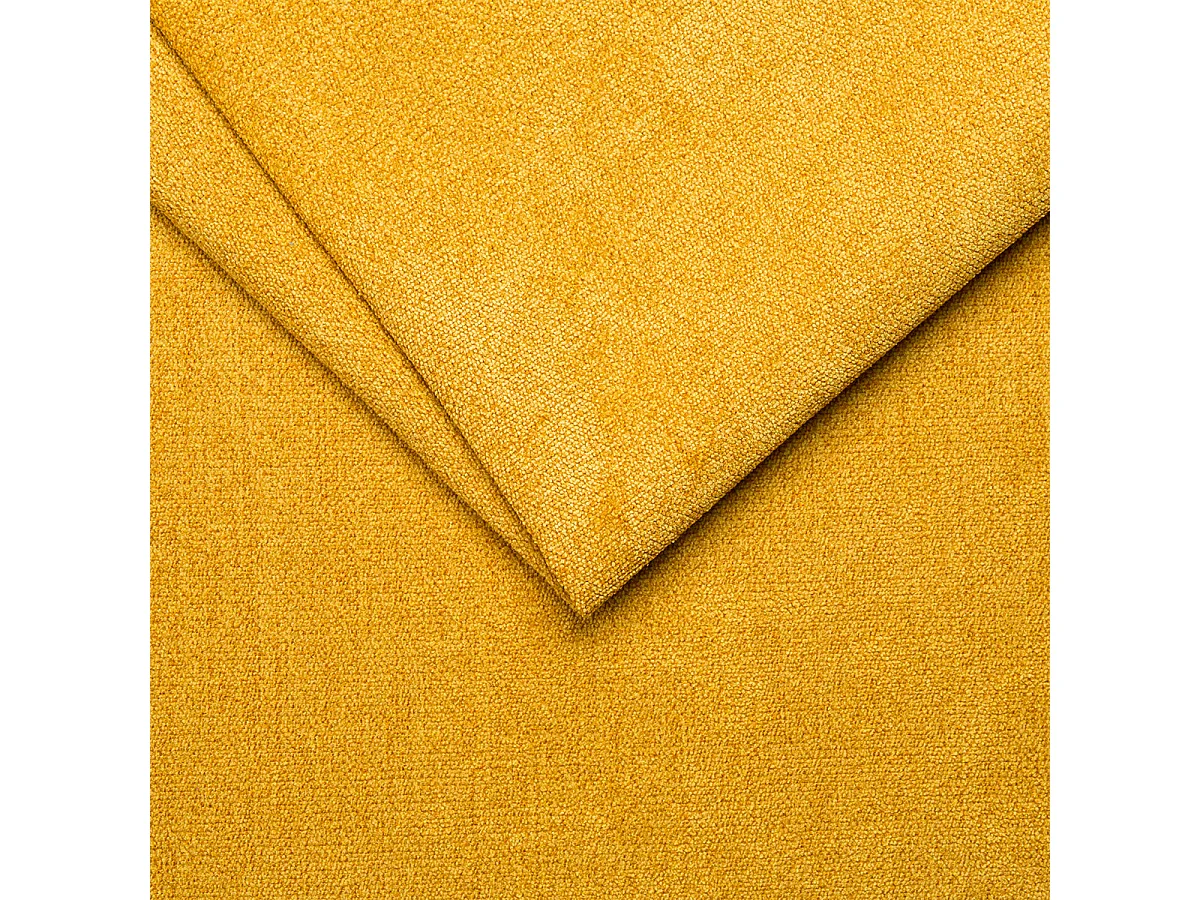 Canapé d'angle convertible 5 places avec coffre en tissu jaune