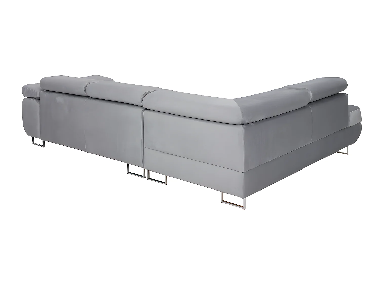 Canapé d'angle convertible gauche 4 places Wilson velours Gris