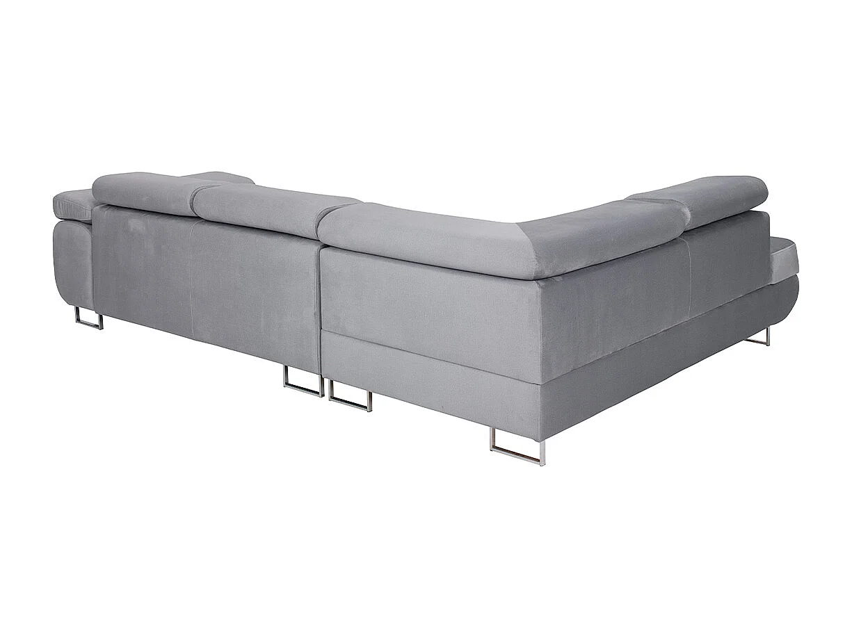 Canapé d'angle convertible gauche 4 places Wilson velours Gris