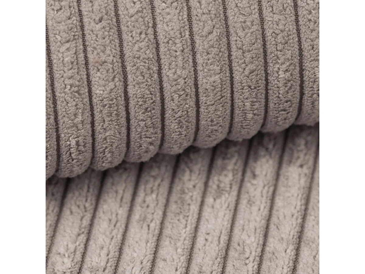 Canapé U 5 places convertible coffre Isaac velours côtelé Taupe