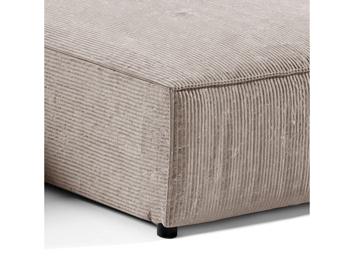 Canapé d'angle convertible 5 places avec coffre en velours taupe