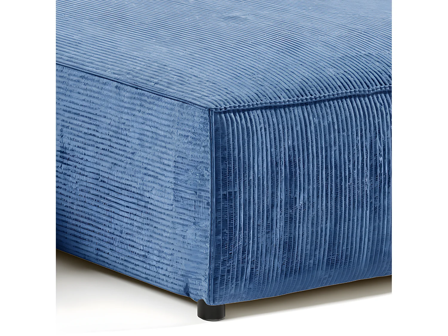 Canapé d'angle réversible et convertible 4 places avec coffre Isaac velours côtelé Bleu