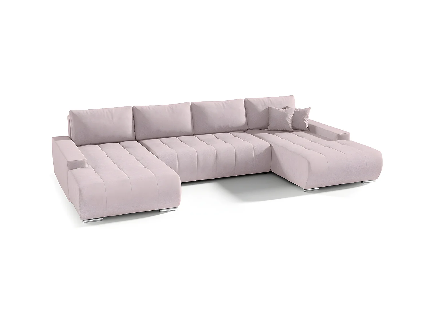 Canapé U 5 places convertible coffre Jonas Rose