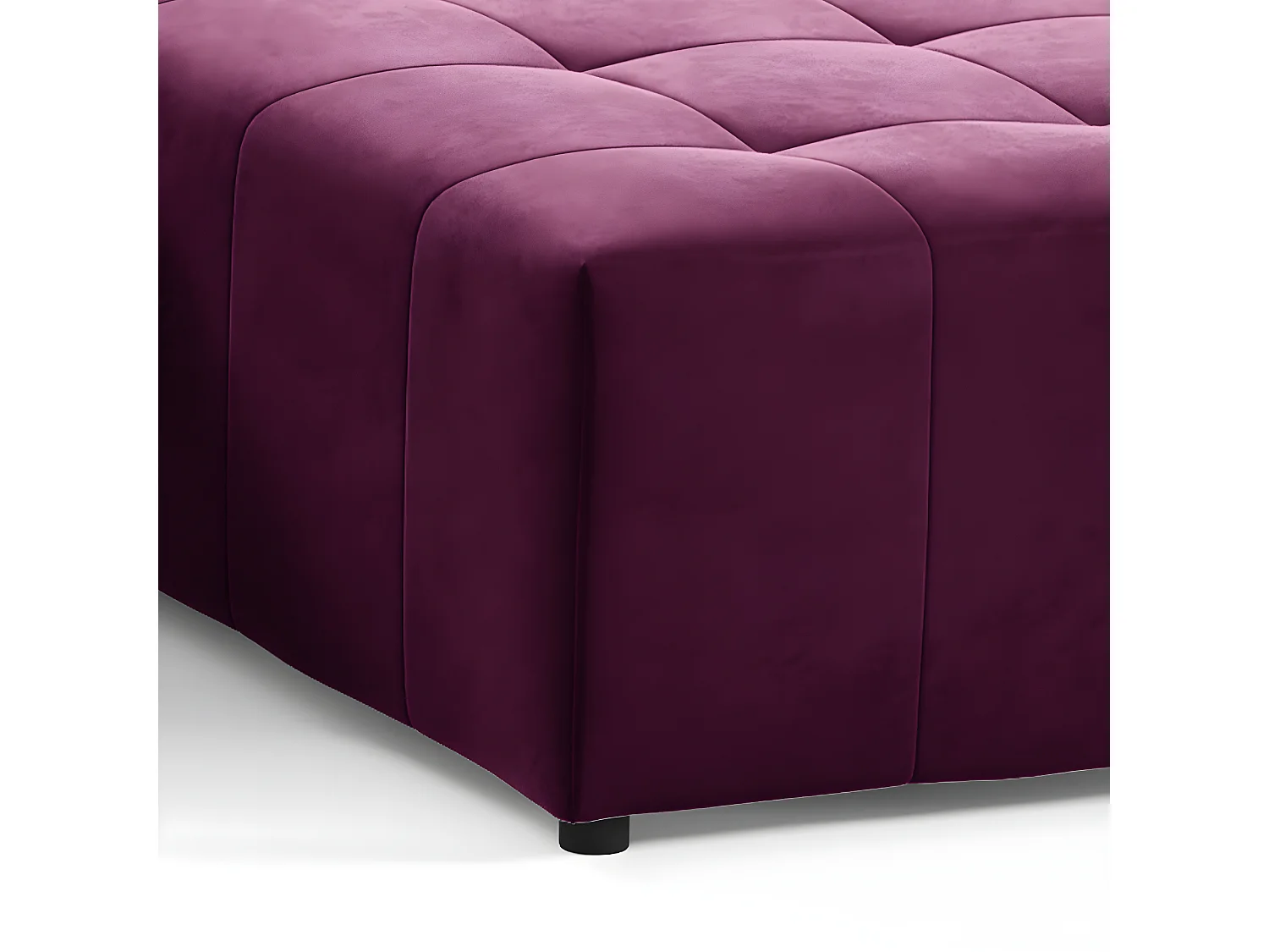 Canapé en U 5 places avec coffre Nolan velours Bordeaux