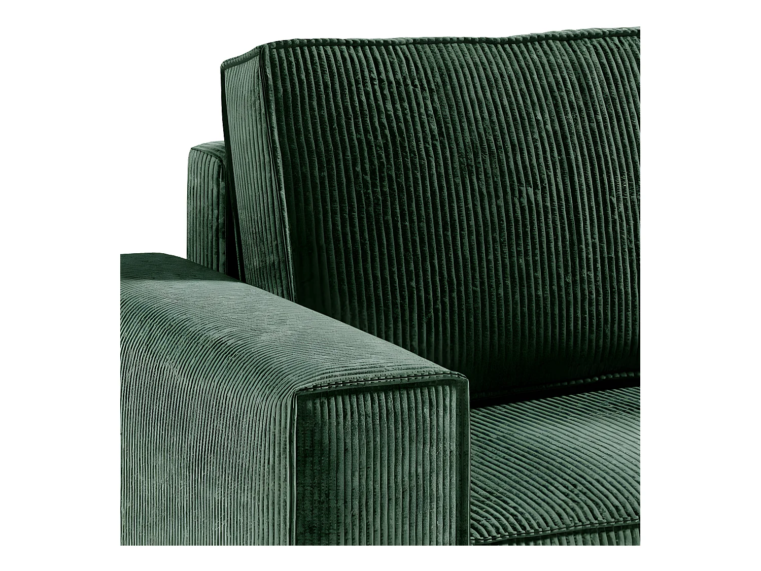 Canapé d'angle réversible et convertible 4 places avec coffre Isaac velours côtelé Vert Sapin