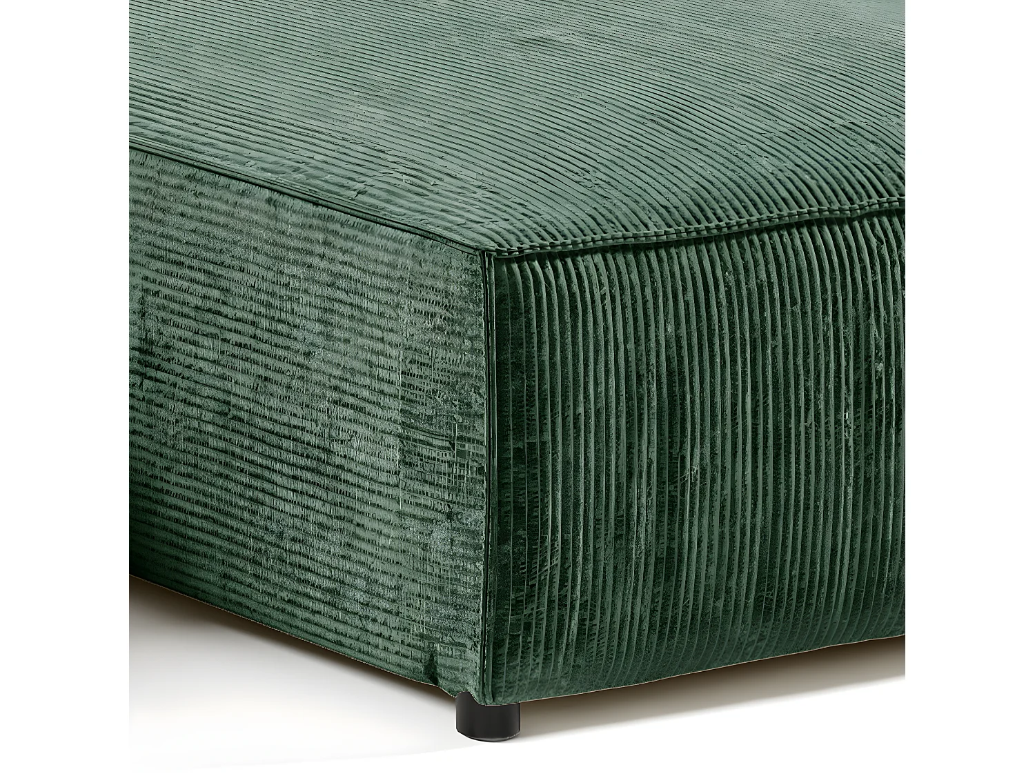 Canapé d'angle réversible et convertible 4 places avec coffre Isaac velours côtelé Vert Sapin