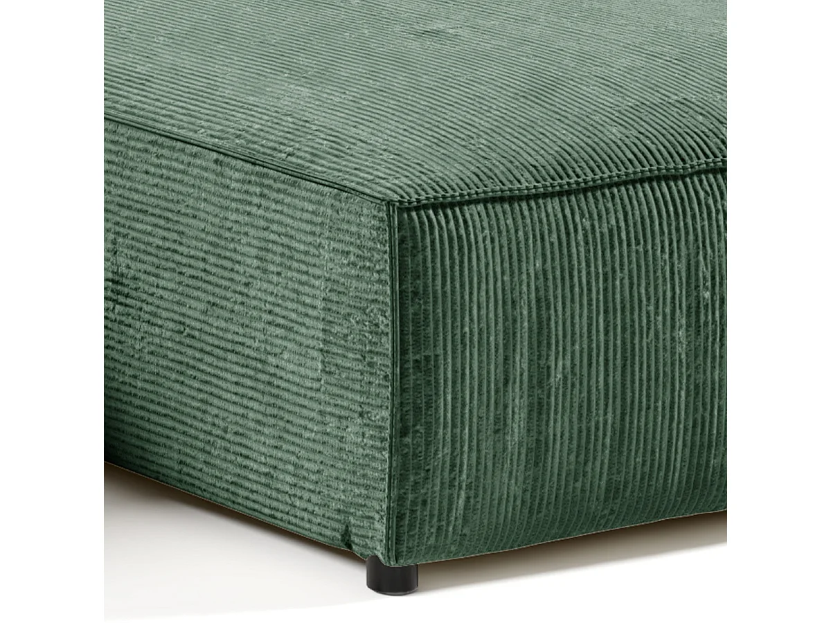 Canapé d'angle réversible et convertible 4 places avec coffre Isaac velours côtelé Vert Sapin