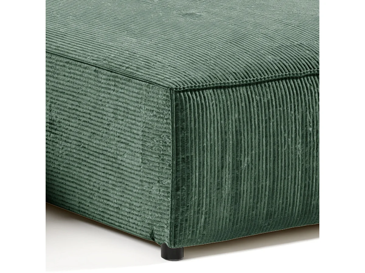 Canapé d'angle convertible 4 places avec coffre en velours vert
