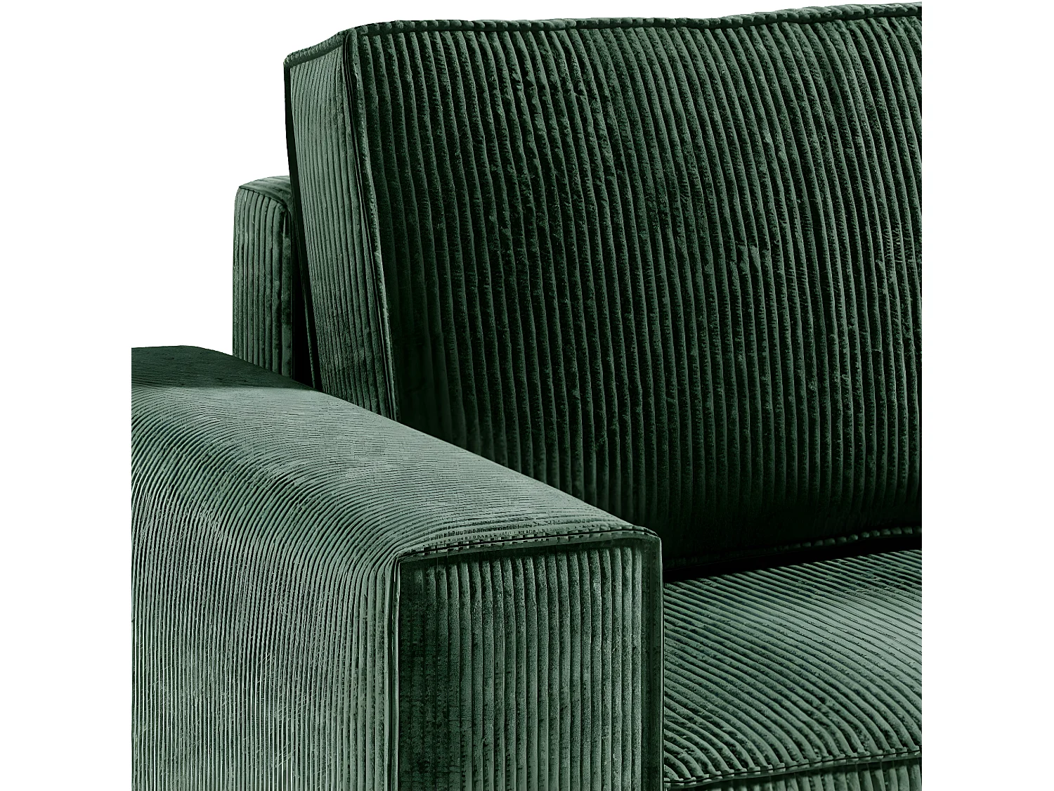 Canapé d'angle réversible et convertible 4 places avec coffre Isaac velours côtelé Vert Sapin