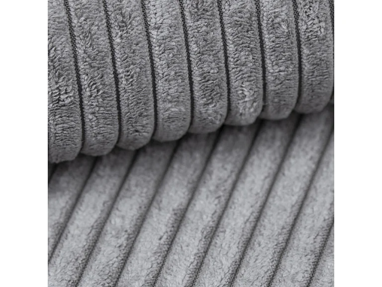 Canapé convertible 4 places avec coffre Isaac velours côtelé Gris clair