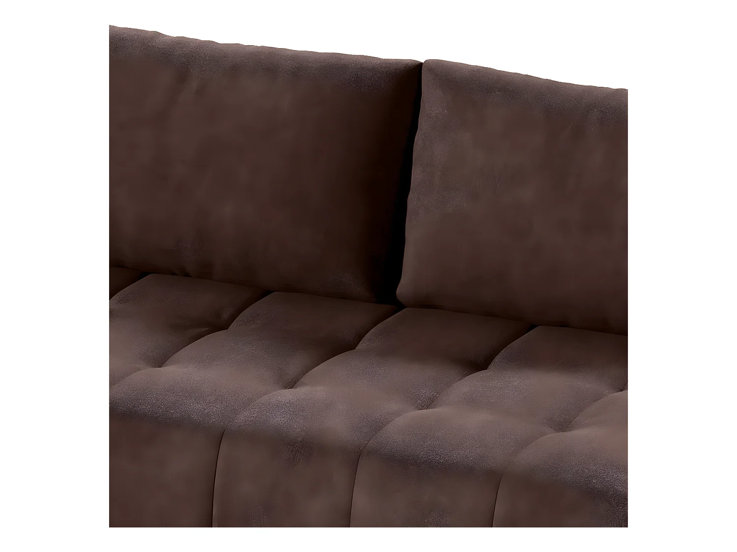 Canapé d'angle convertible gauche 4 places avec coffre Jonas Marron