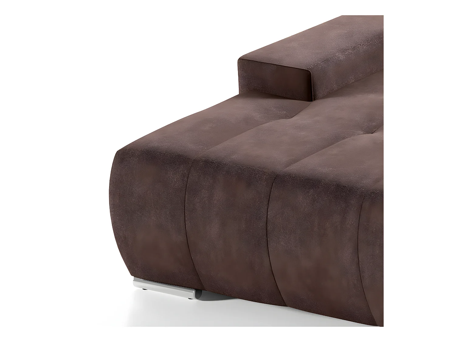 Canapé d'angle convertible gauche 4 places avec coffre Jonas Marron