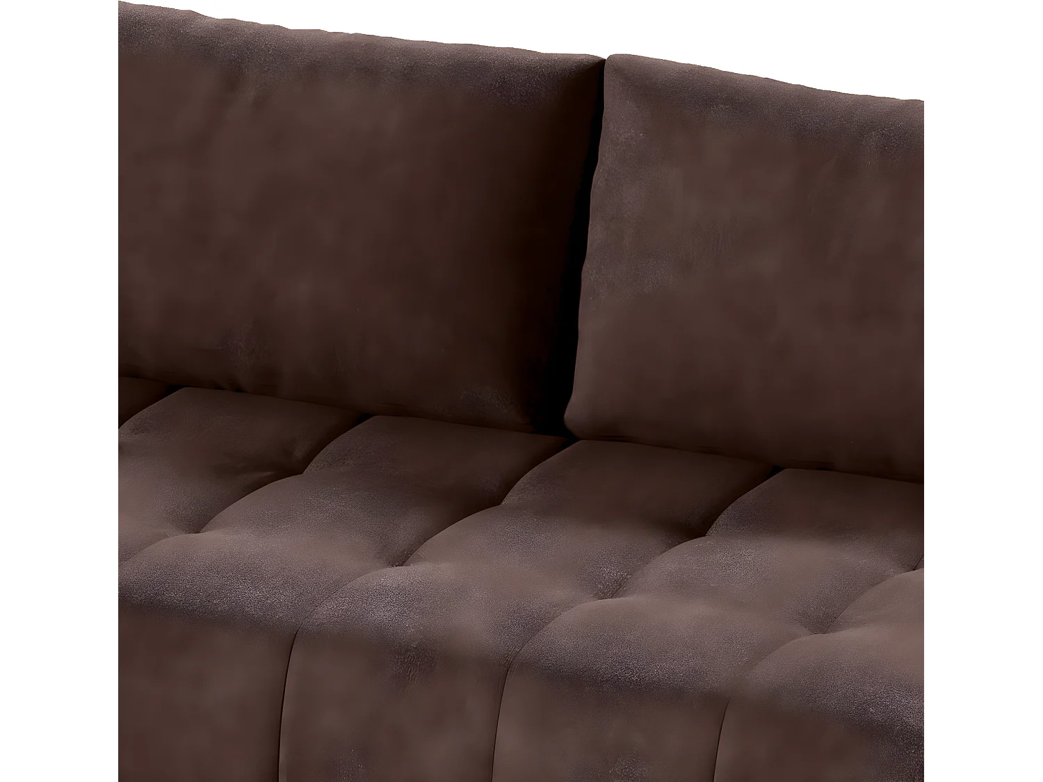 Canapé d'angle convertible gauche 4 places avec coffre Jonas Marron