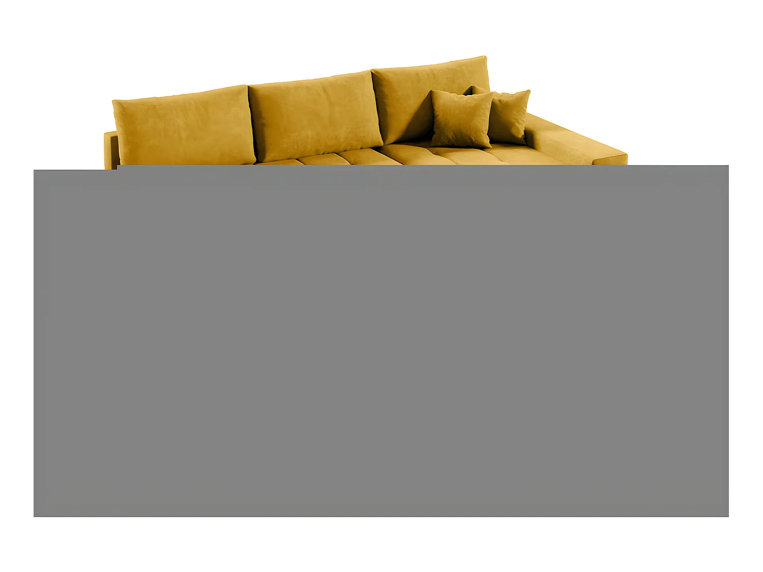 Canapé d'angle convertible droit 4 places avec coffre Jonas Jaune