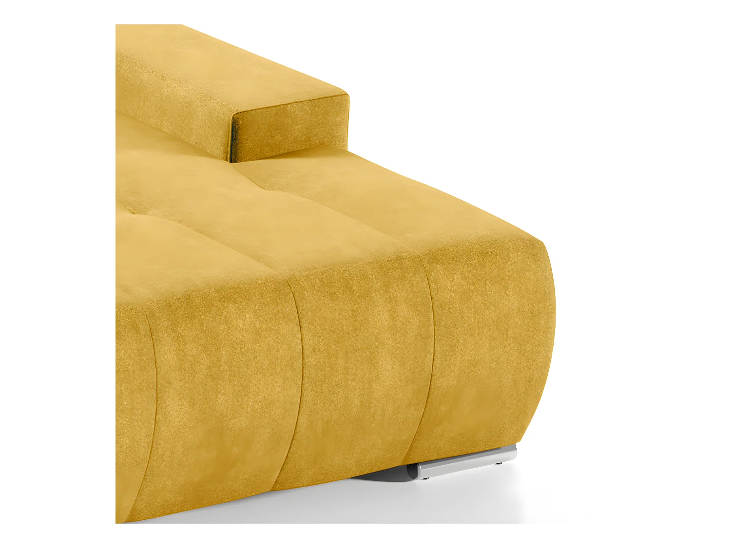 Canapé d'angle convertible droit 4 places avec coffre Jonas Jaune