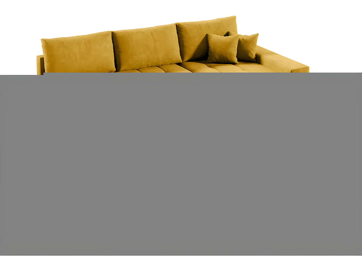 Canapé d'angle convertible droit 4 places avec coffre Jonas Jaune